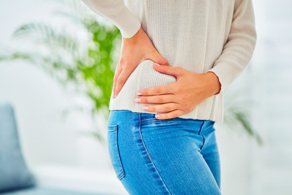 Mujer con dolor de cadera
